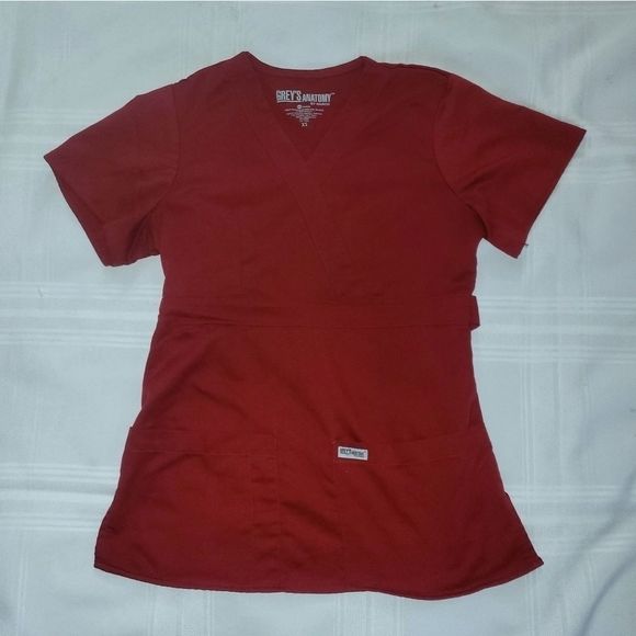 Grey's Anatomy Tops - Grey's Anatomy Scrub Top in Red size Xsmall